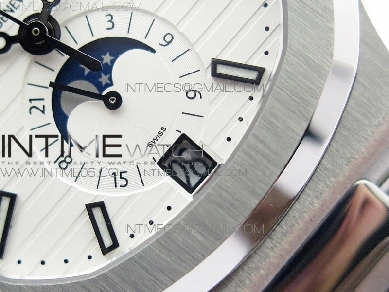 NAUTILUS 5726 SS GRF 1:1 BEST EDITION WHITE DIAL WORKING ANNUAL CALENDARON SS BRACELET A.324 V2